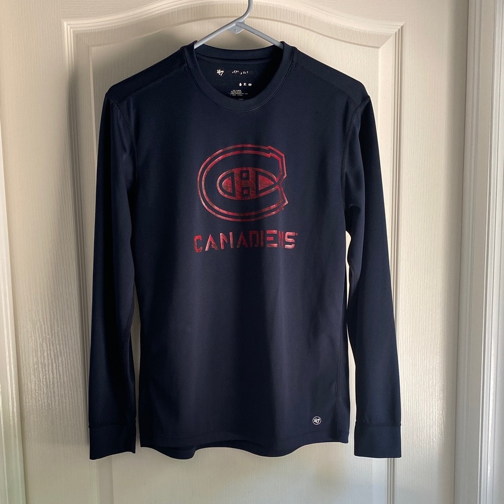 NHL Navy Long Sleeve Shirt with Red Canadiens Logo